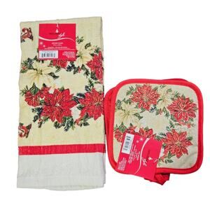 New Holiday Kitchen Towel and Pot Holder Set